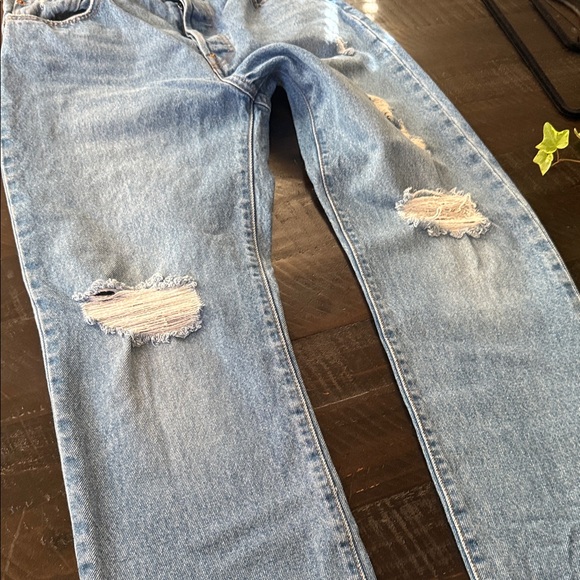 Women's Blue Straight Leg Jeans - Picture 5 of 7